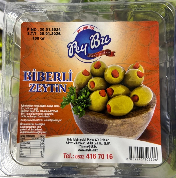 Peybu Biberli Zeytin 100gr
