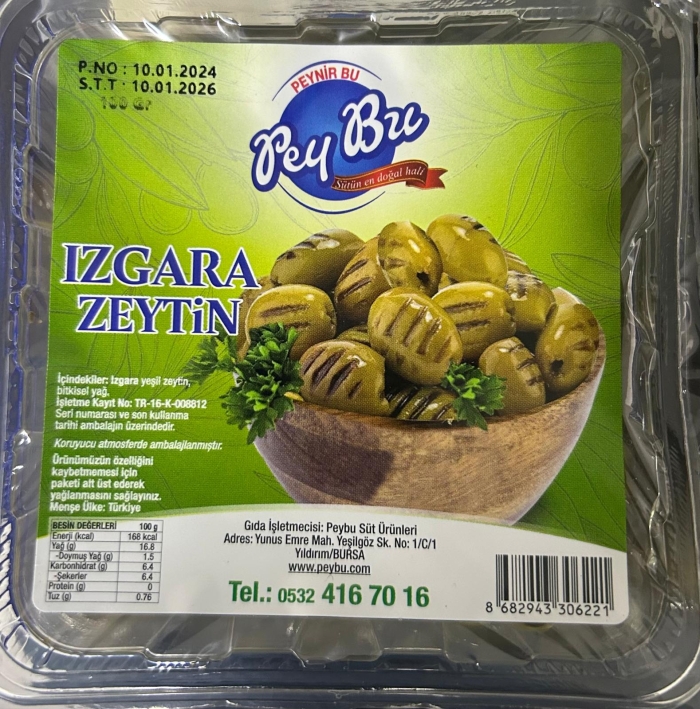 Peybu Izgara Zeytin 90 gr
